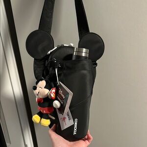 Corkcicle Black Belt Bag with Disney Charm
